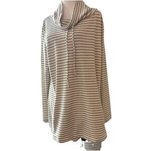 Talbot Haven XL Cowl Neck Sweater Striped Coastal Grandma Comfortcore Classic